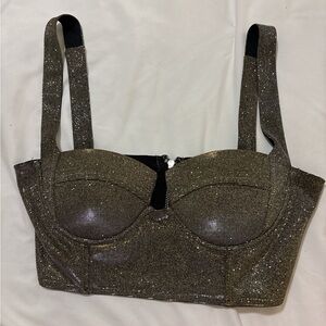 Sparkling Metallic Bustier Top
